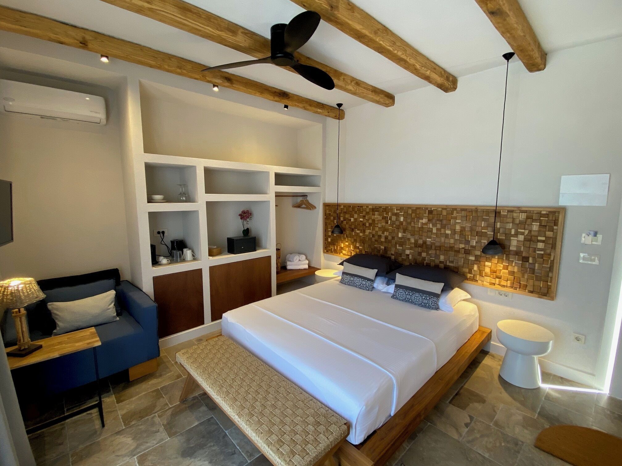 Hypo-allergenic bedding, down duvets, pillow-top beds, free WiFi