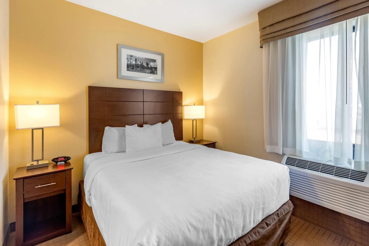 Blackout curtains, iron/ironing board, free WiFi, bed sheets