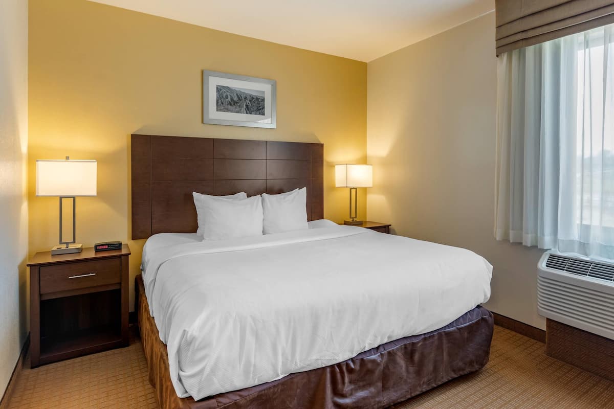 Blackout curtains, iron/ironing board, free WiFi, bed sheets