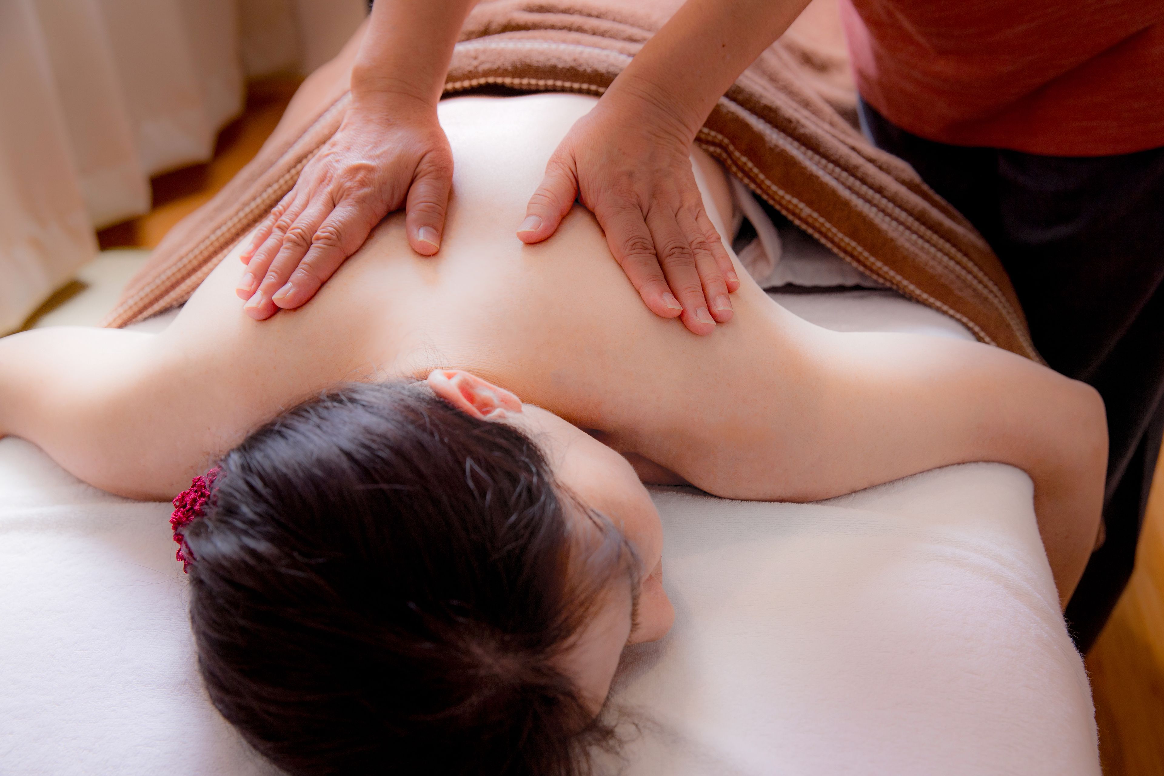 A massage therapy session in progress.