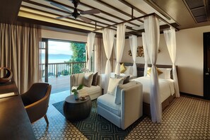 Habitación, 2 habitaciones, frente al océano (Residences) | Ropa de cama de alta calidad, edredón y minibar 