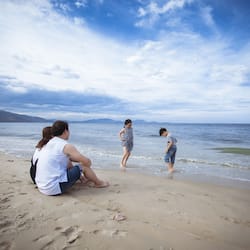 プライベートビーチ、白砂、カヤック