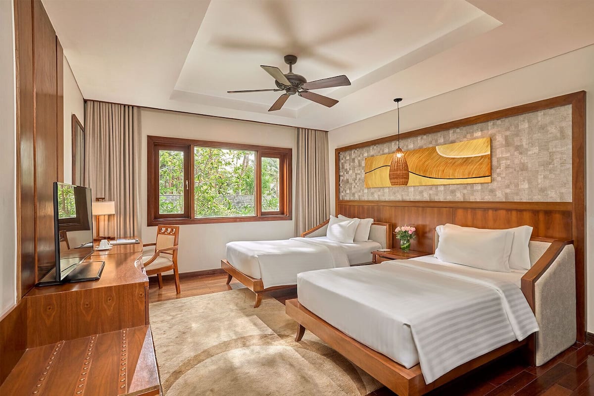 In-room safe, desk, laptop workspace, blackout curtains