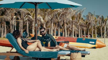 Private beach, white sand, kayaking