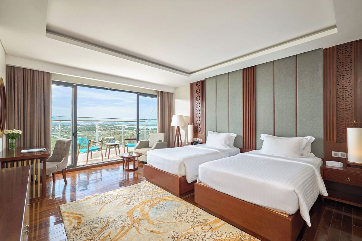 In-room safe, desk, laptop workspace, blackout curtains