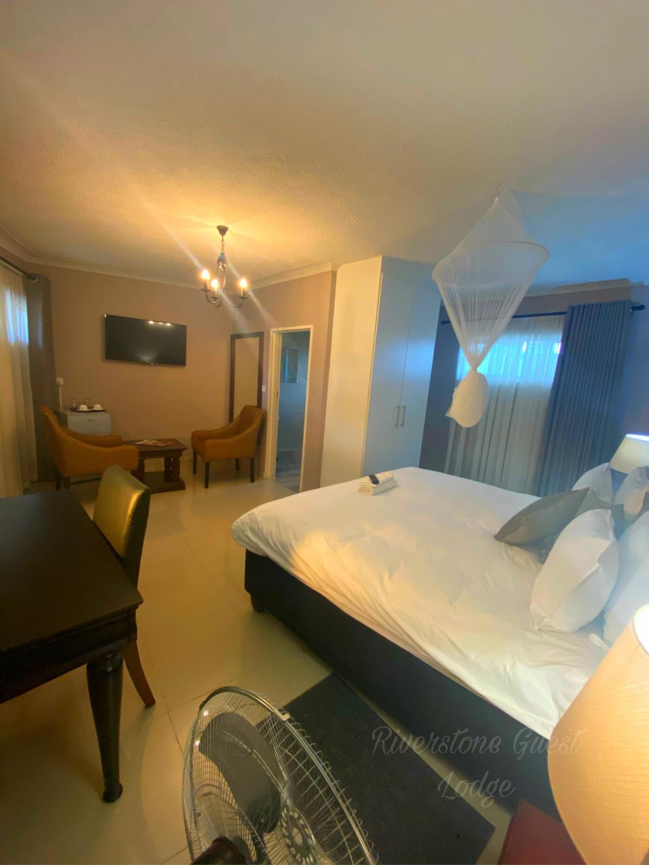 Desk, blackout curtains, iron/ironing board, free WiFi