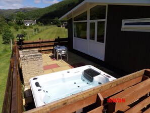 Chalet, 1 Bedroom, Hot Tub (Pet Friendly - Red Deer) | Terrace/patio