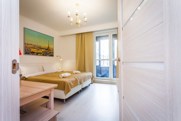 In-room safe, desk, blackout curtains, iron/ironing board - Prime Apartments (St. Petersburg)