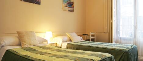 Desk, free WiFi, bed sheets