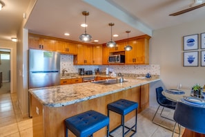 Condo, 1 Bedroom | Private kitchen | Fridge, microwave, oven, dishwasher