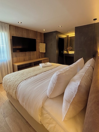 Minibar, escritorio, espacio para trabajar con laptop y wifi gratis