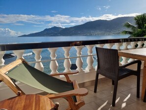 Basic-Apartment, eigenes Bad, Meerblick (Two Bedroom Apartment) | Terrasse/Patio