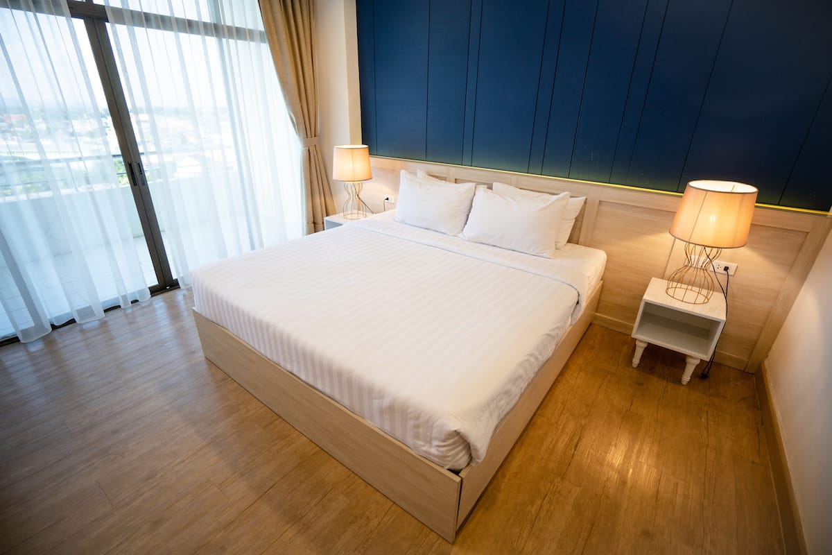 Nakara Boutique Double Bed | Blackout drapes, rollaway beds, free WiFi, bed sheets