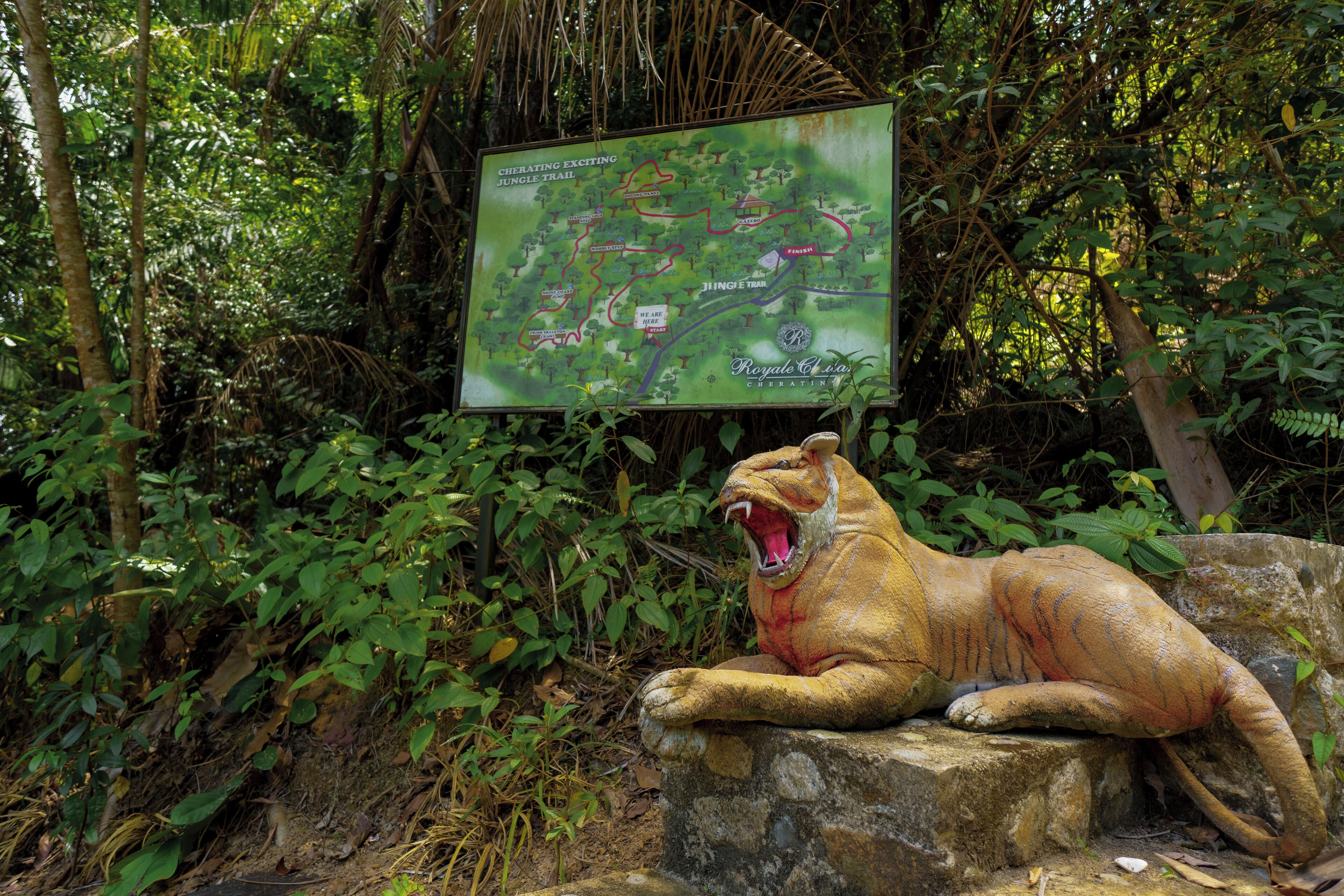 A map of the Jungle Trail and Jungle Elephant Trail at the Royale Casino.