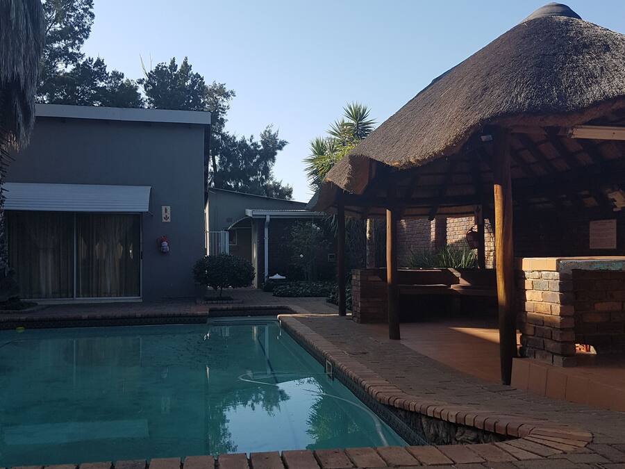 Outdoor pool, pool umbrellas