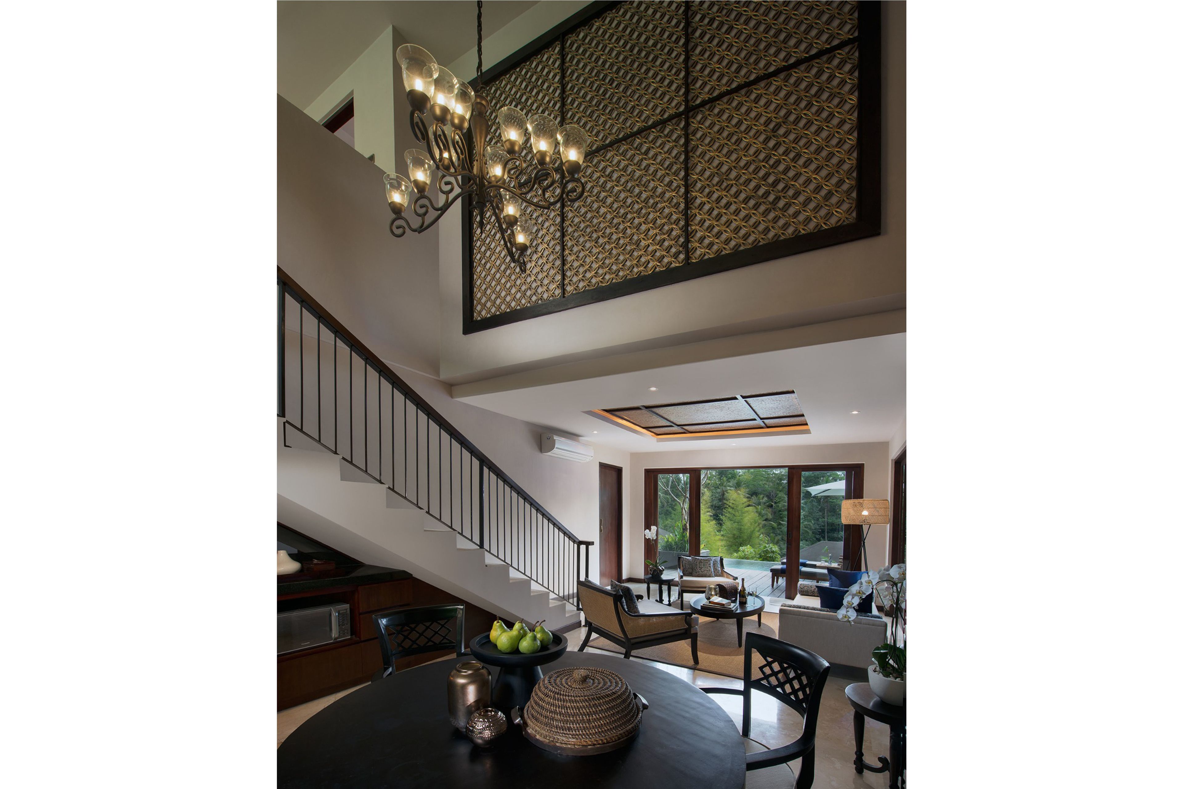 villa, 2 bedrooms, private pool, resort view | living area | 32-inch led tv with cable channels, tv