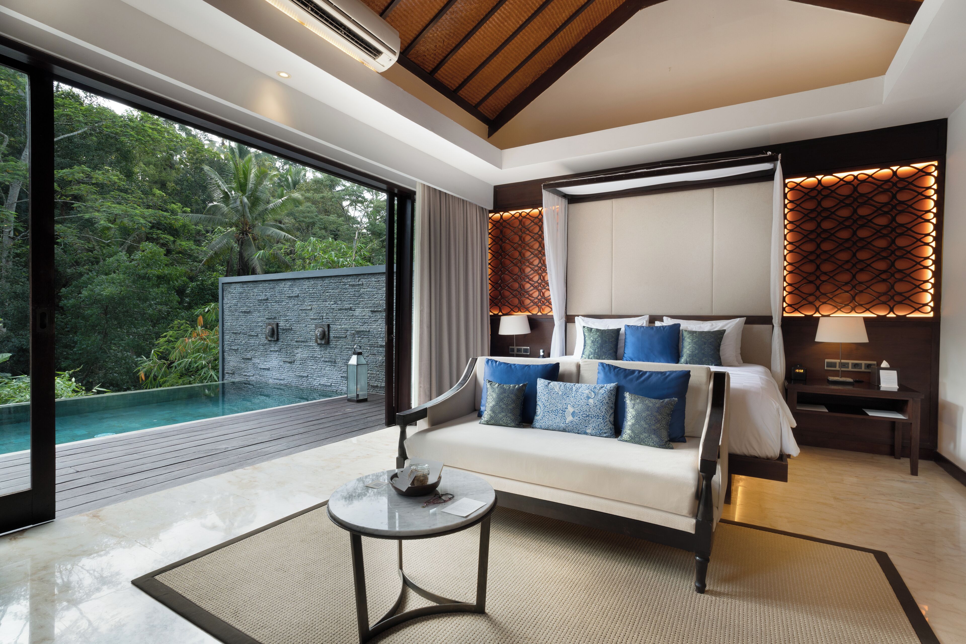 deluxe villa, 1 bedroom, private pool, valley view | 1 bedroom, minibar, in-room safe, desk