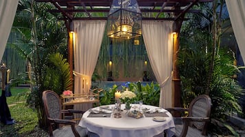 Breakfast, lunch served; local and international cuisine, garden views