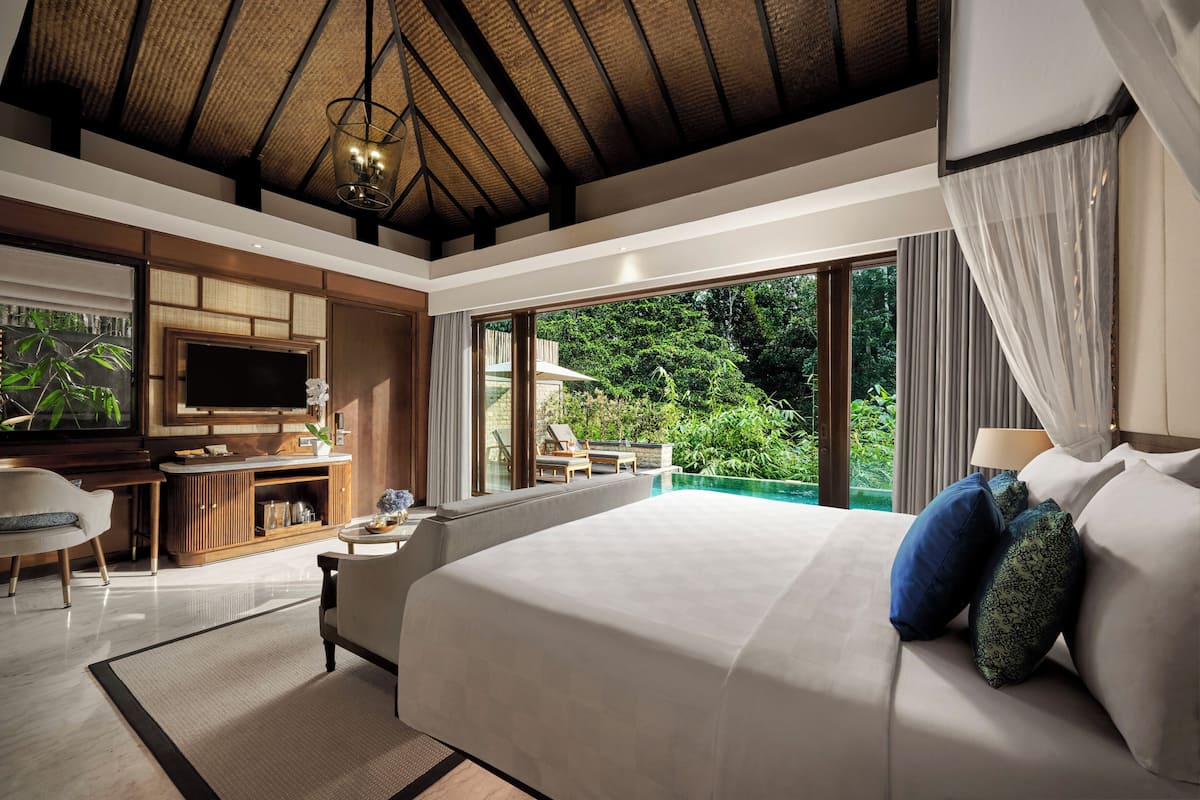 Deluxe villa, 1 slaapkamer, uitzicht op vallei (Pool) | 1 slaapkamer, een minibar, een kluis op de kamer, een bureau