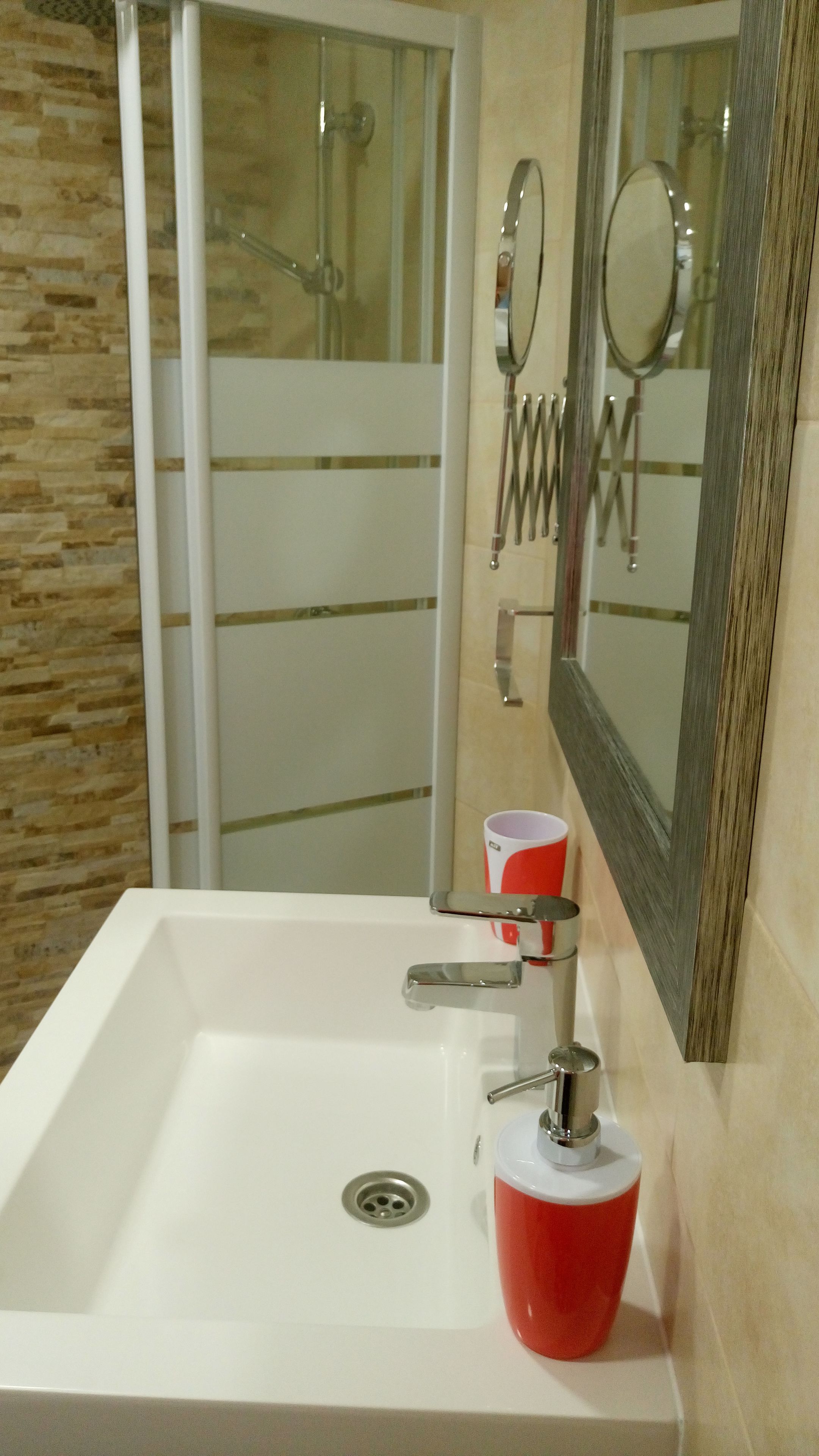 studio, pool view | bathroom sink