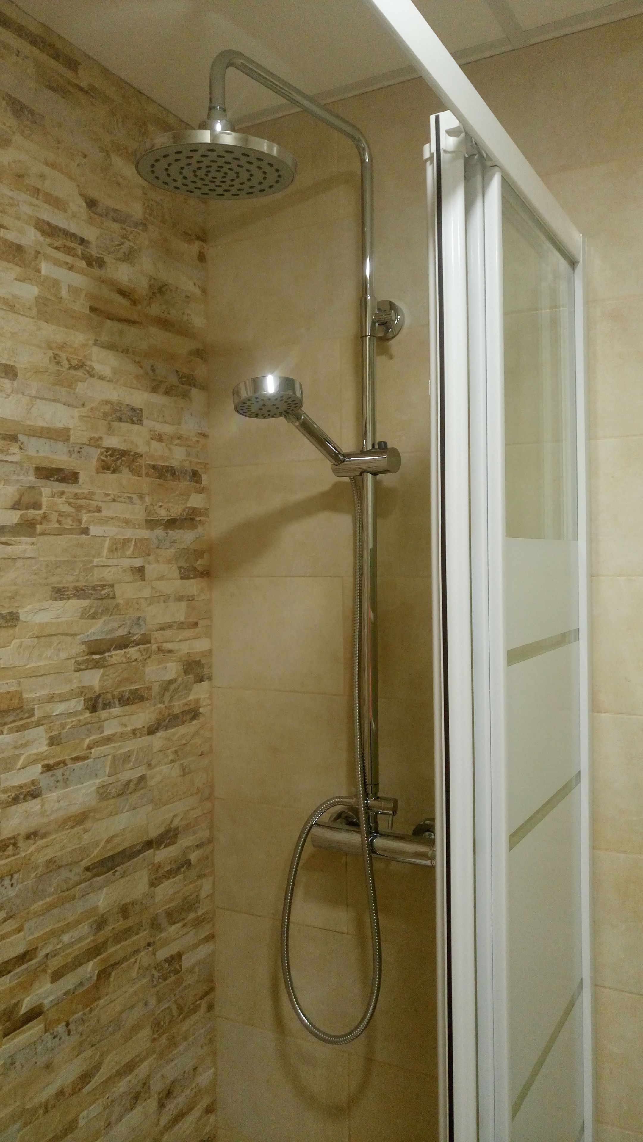 studio, pool view | bathroom shower