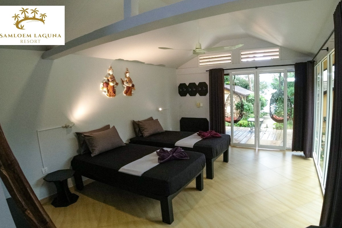 Comfort-Villa, 2 Einzelbetten, Meerblick | Verdunkelungsvorhänge, kostenloses WLAN, Bettwäsche