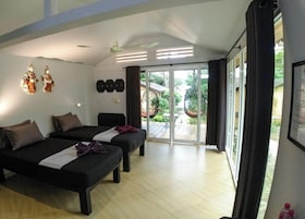 Comfort-Villa, 2 Einzelbetten, Meerblick | Verdunkelungsvorhänge, kostenloses WLAN, Bettwäsche