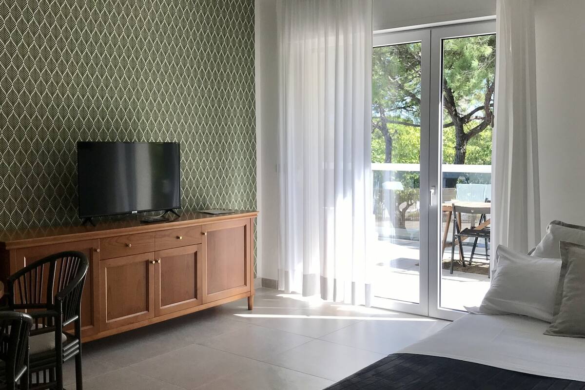 deluxe suite, 1 bedroom, terrace | living area