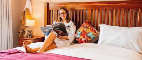 Egyptian cotton sheets, premium bedding, down duvets, minibar