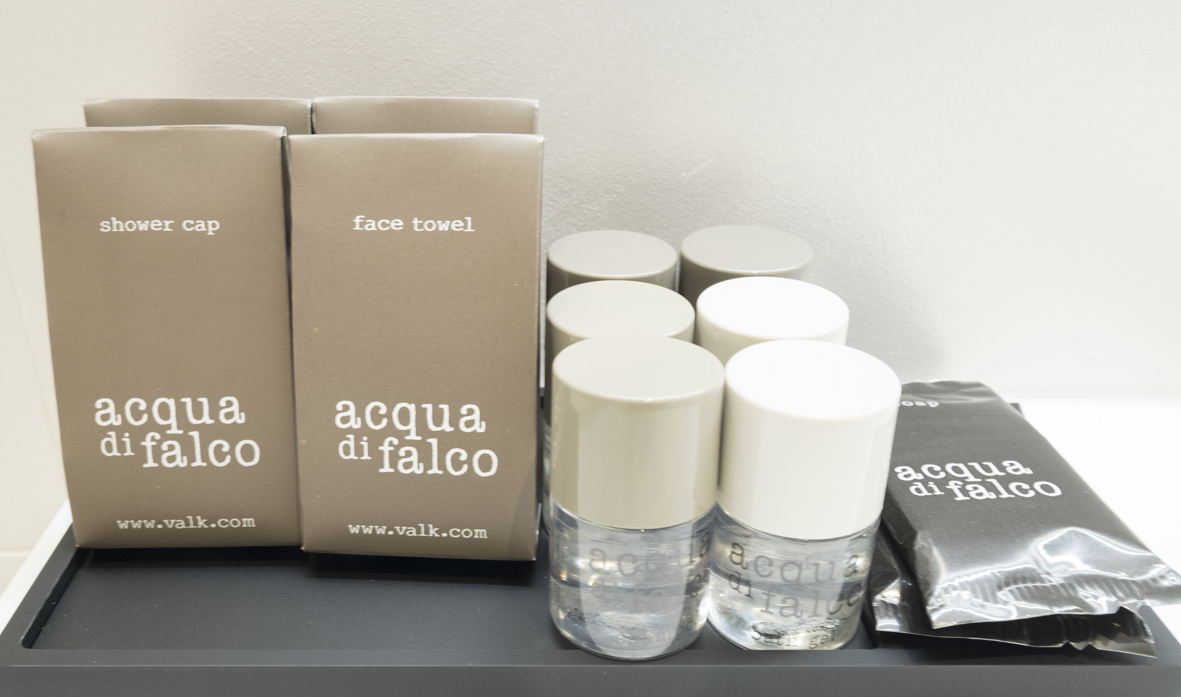 free toiletries, hair dryer, towels