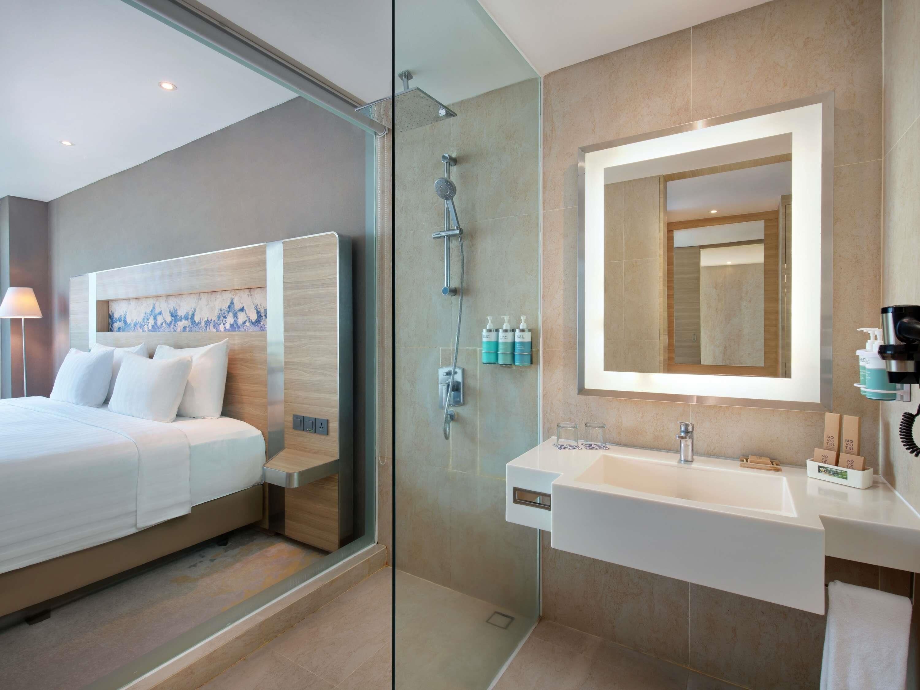 Minibar, desk, laptop workspace, soundproofing