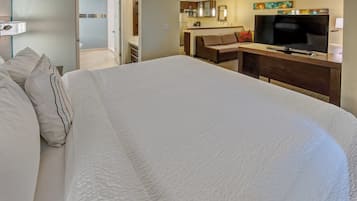 Premium bedding, desk, iron/ironing board, free cribs/infant beds