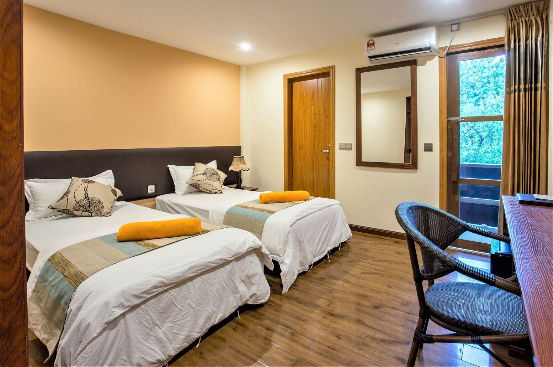 Memory foam beds, minibar, in-room safe, desk