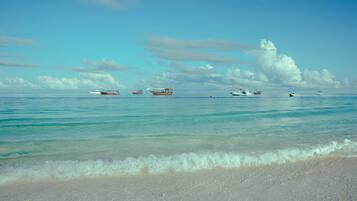 On the beach, scuba diving