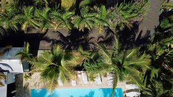 Outdoor pool, open 8:00 AM to 8:00 PM, pool umbrellas, sun loungers