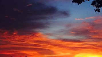 On the beach, sun loungers, beach umbrellas, beach towels