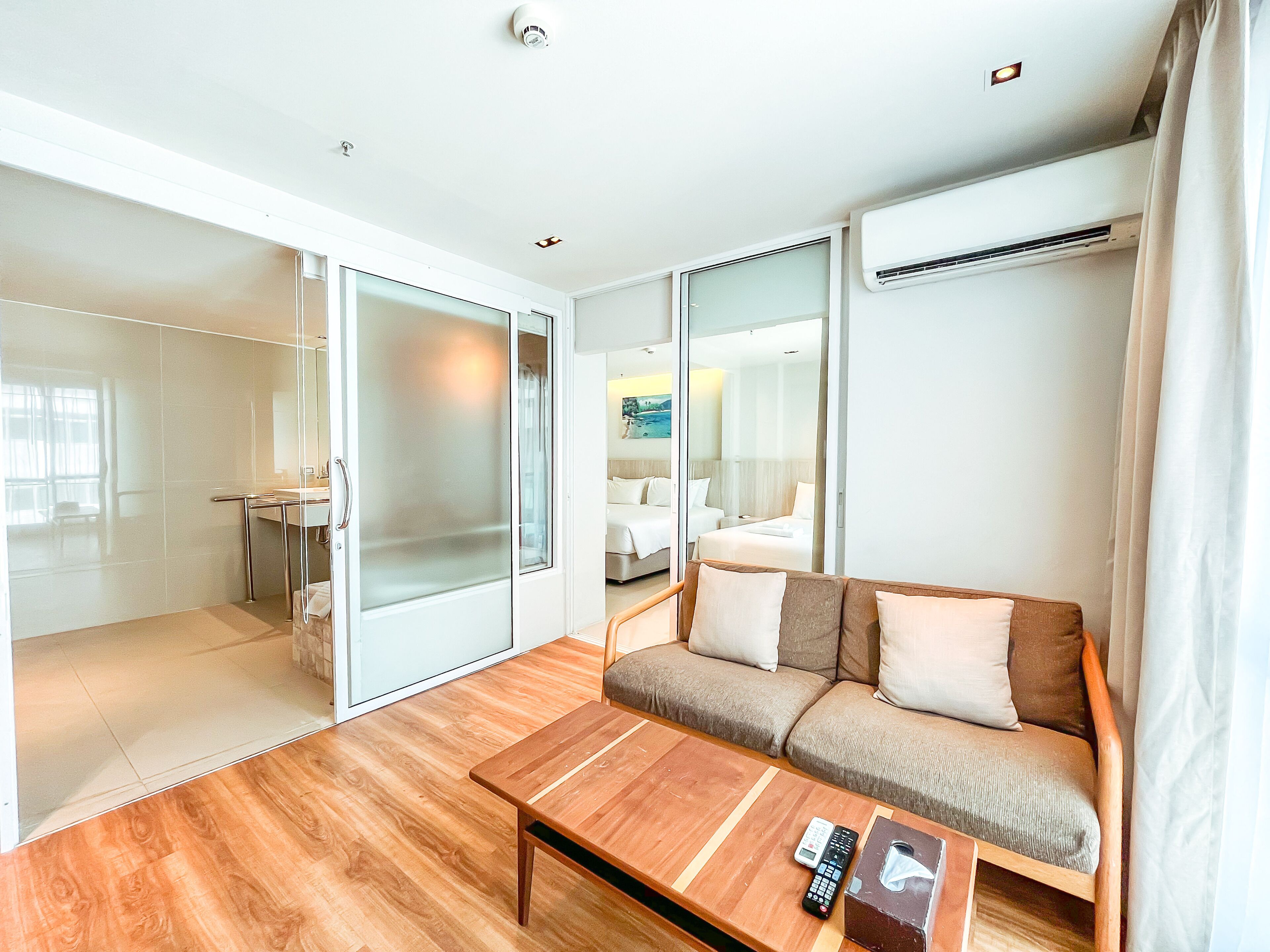 zand suite | living area | 42-inch tv with cable channels