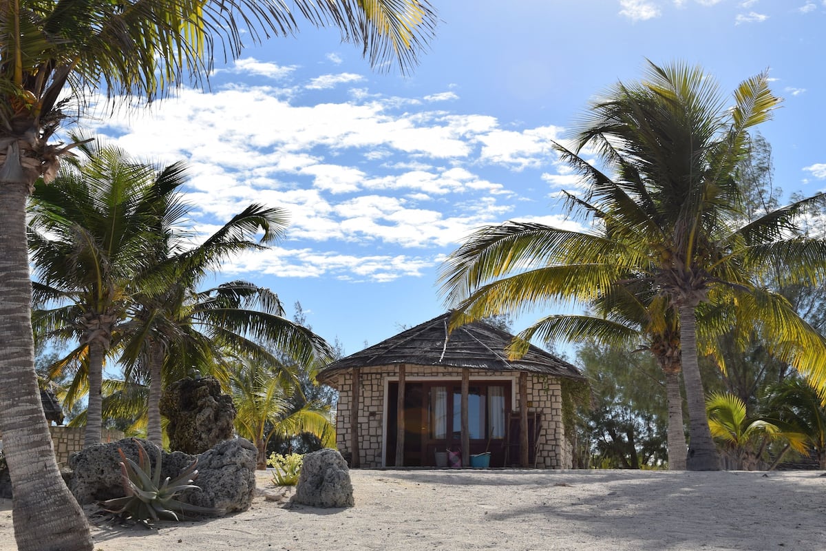 Familie bungalow, patio, uitzicht op zee | Kameruitzicht