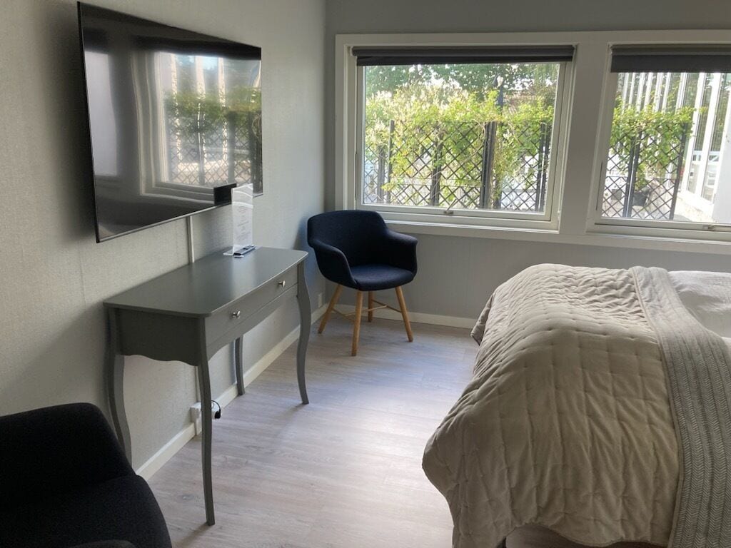 executive double room, 1 king bed | 1 bedroom, desk, laptop workspace, iron/ironing board