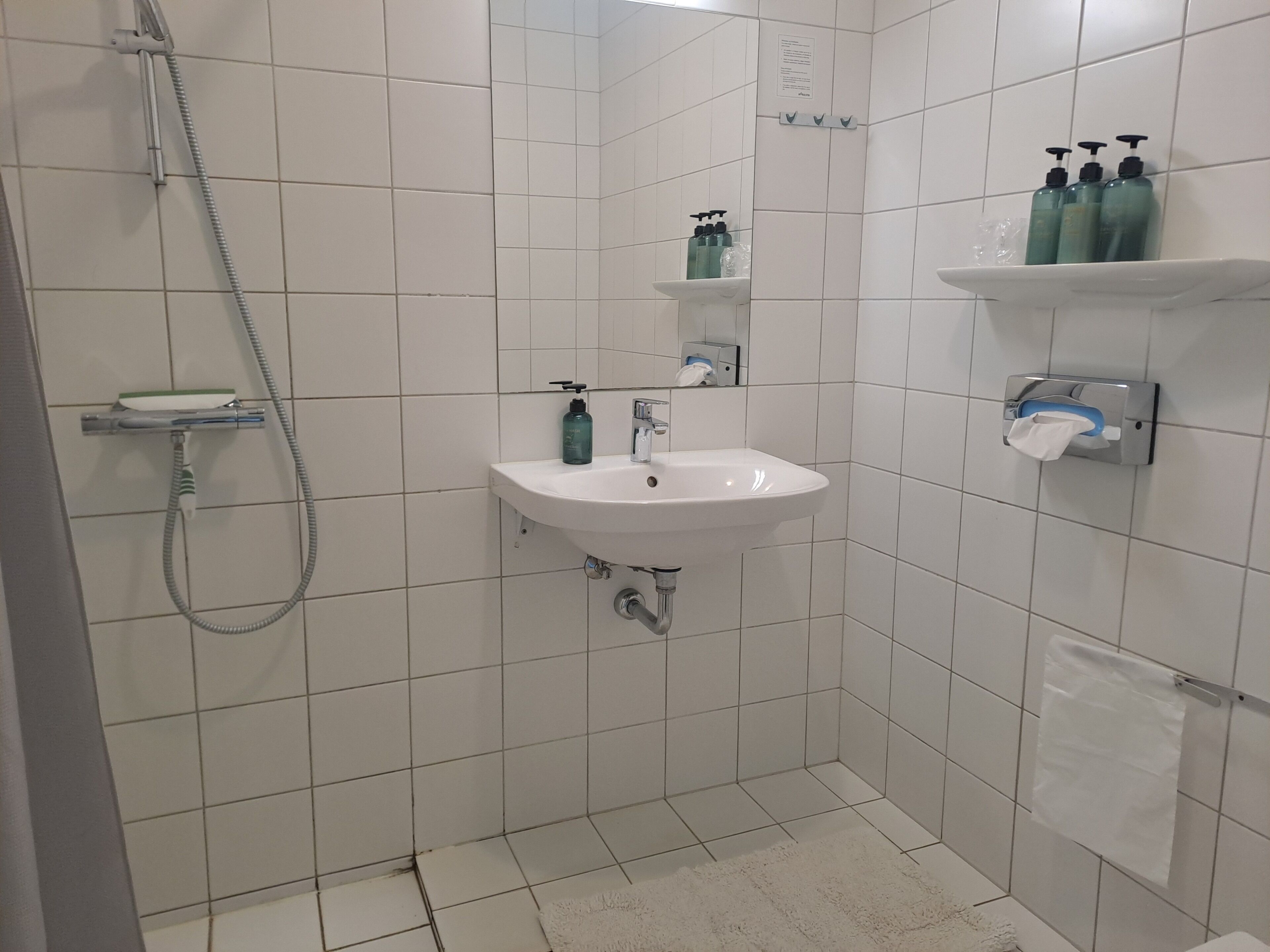 free toiletries, hair dryer, towels