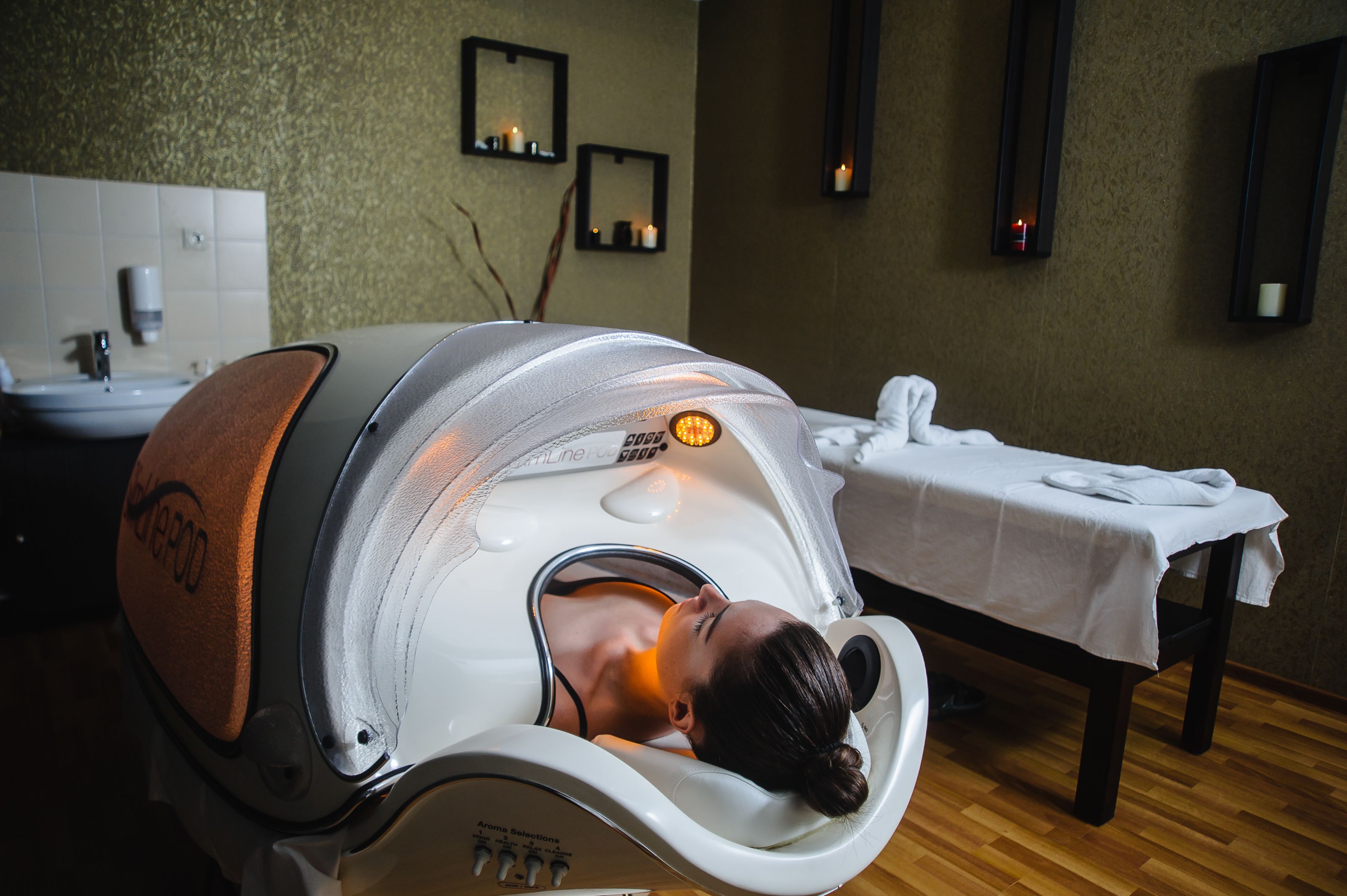 Un sauna, tratamientos corporales, envolturas corporales