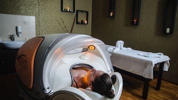 Un sauna, tratamientos corporales, envolturas corporales