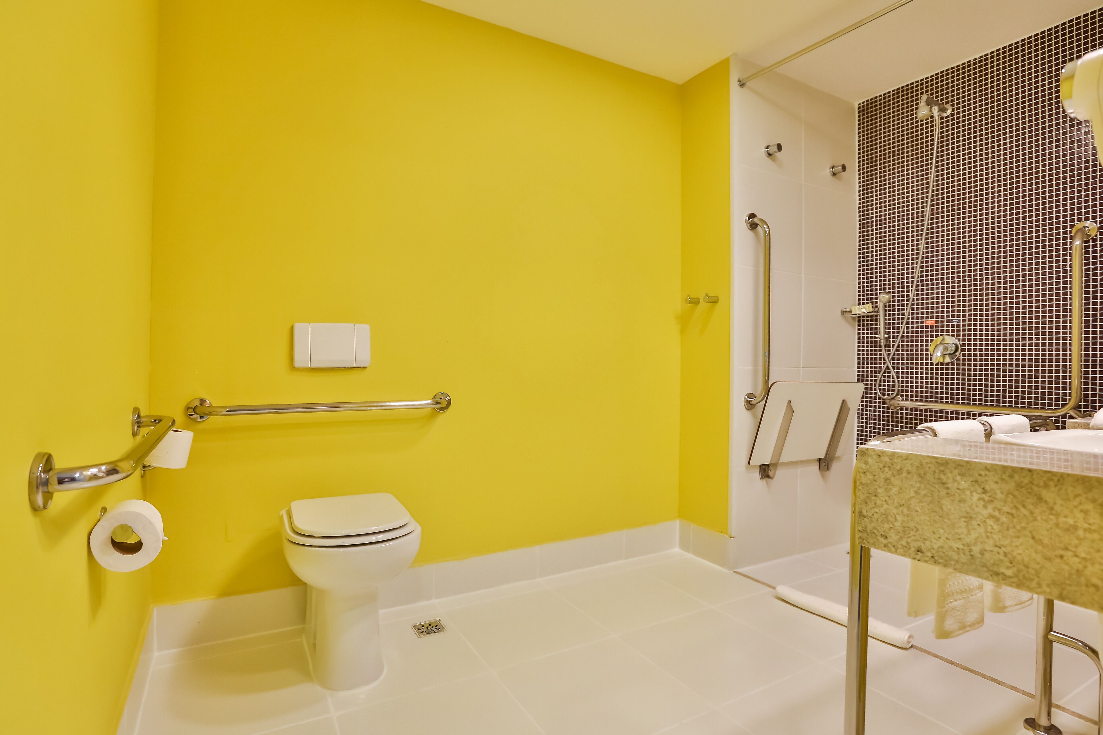 superior double room | bathroom | shower, rainfall showerhead, free toiletries, hair dryer