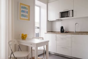 Superior Apartment, 1 Bedroom, Terrace | Private kitchenette | Fridge, microwave, stovetop, espresso maker