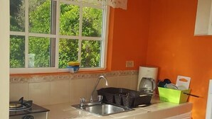 Apartment, 2 Bedrooms, Beach View | Private kitchen | Coffee/tea maker, full-size fridge, stovetop, cookware/dishes/utensils - Sound Bay Beach Apartment (San Andrés)