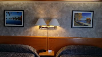 Standard Room, 2 Double Beds (No Pets) | Desk, blackout curtains, soundproofing, iron/ironing board