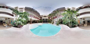 Apartment, 1 King Bed, Garden View (Palmares A04- 1Bedroom exquisite) | Pool | Outdoor pool, open 9:00 AM to 9:00 PM, sun loungers