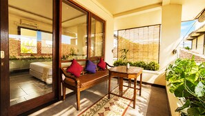 Habitación Deluxe doble, vistas al jardín | Terraza o patio