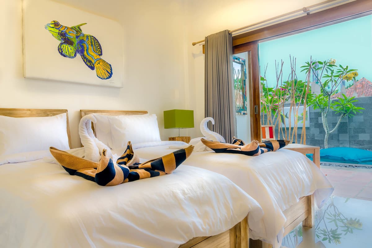 Chambre Deluxe avec lits jumeaux, 2 lits une place, terrasse