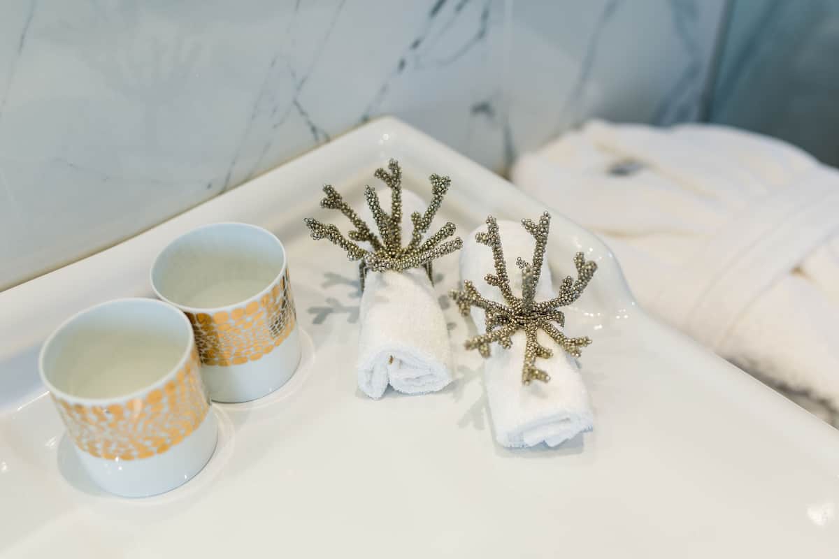 shower, rainfall showerhead, free toiletries, hair dryer